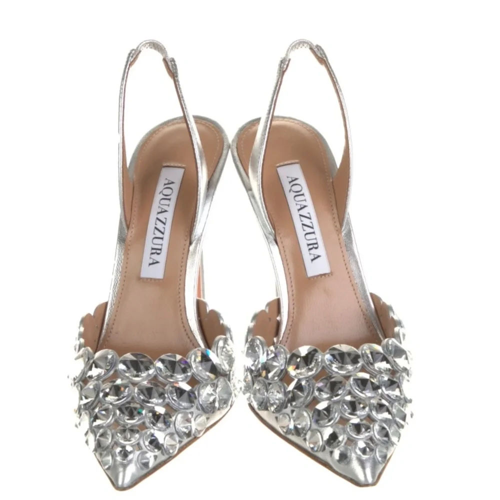 Aquazzura Maxi-Tequilla Slingback 105 Pumps / Heels size US5/IT35 New With Tags